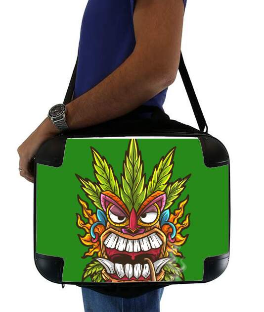 Sacoche Ordinateur 15" pour Tiki mask cannabis weed smoking