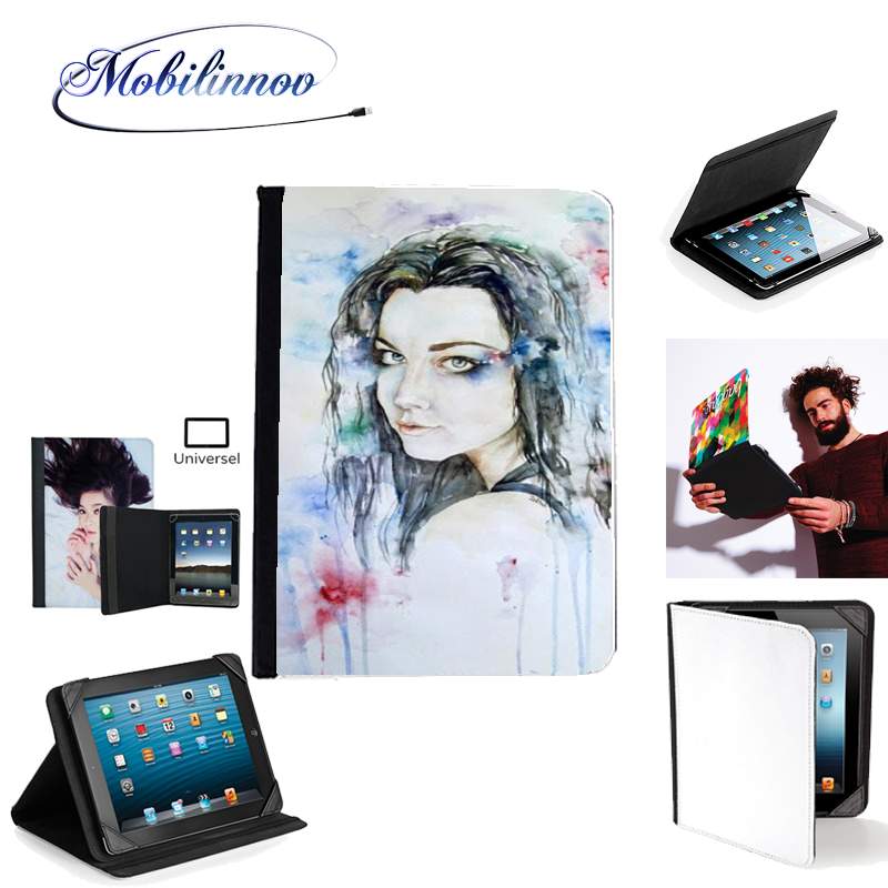 Étui Universel Tablette pour Amy Lee Evanescence watercolor art
