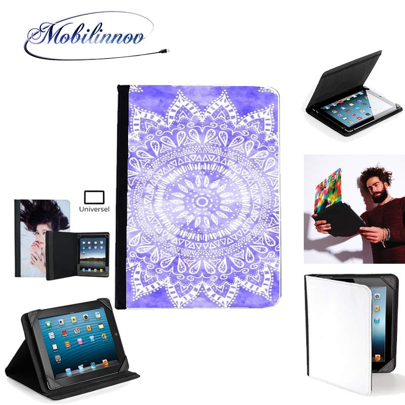Étui Universel Tablette pour Bohemian Flower Mandala in purple