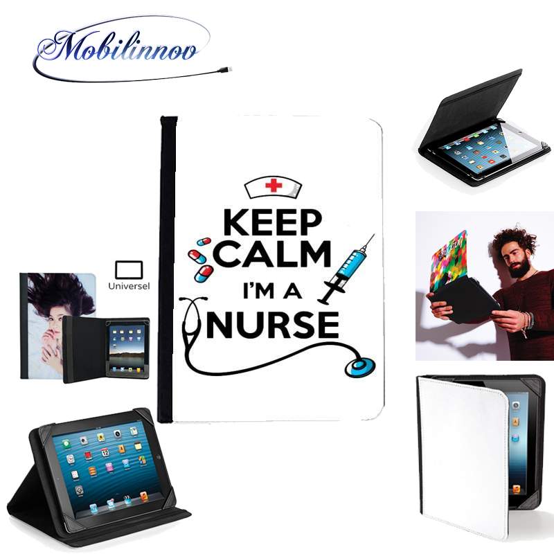 Étui Universel Tablette pour Keep calm I am a nurse