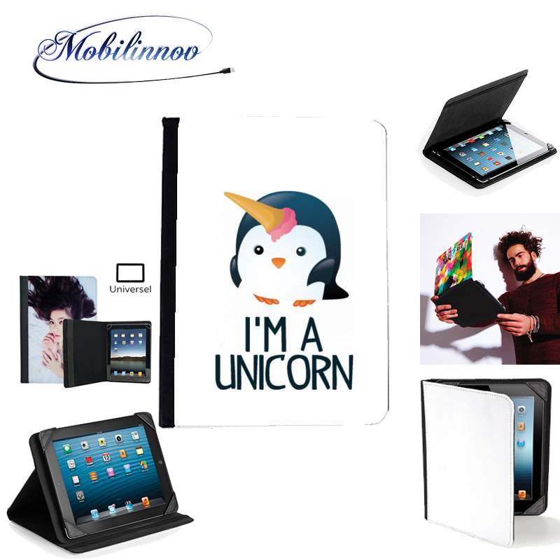 Étui Universel Tablette pour Pingouin wants to be unicorn