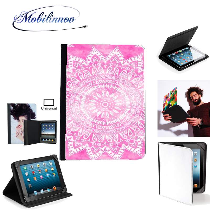Étui Universel Tablette pour Pink Bohemian Boho Mandala