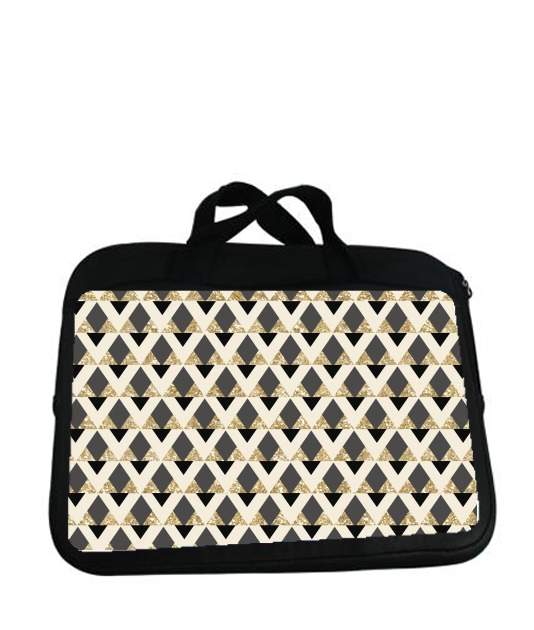 Housse pour tablette avec poignet pour Glitter Triangles in Gold Black And Nude