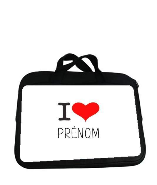 Housse pour tablette avec poignet pour I love Prénom - Personnalisable avec nom de ton choix
