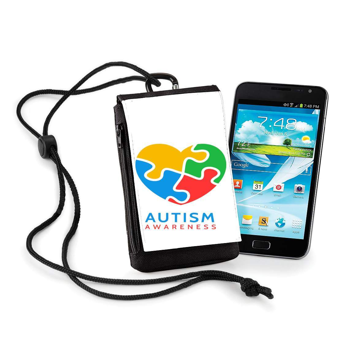 Pochette de téléphone - Taille XL pour Autisme Awareness