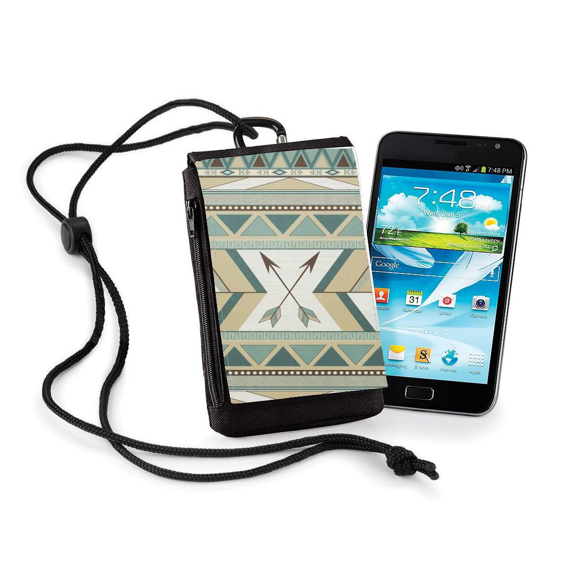 Pochette de téléphone - Taille XL pour Aztec Pattern 
