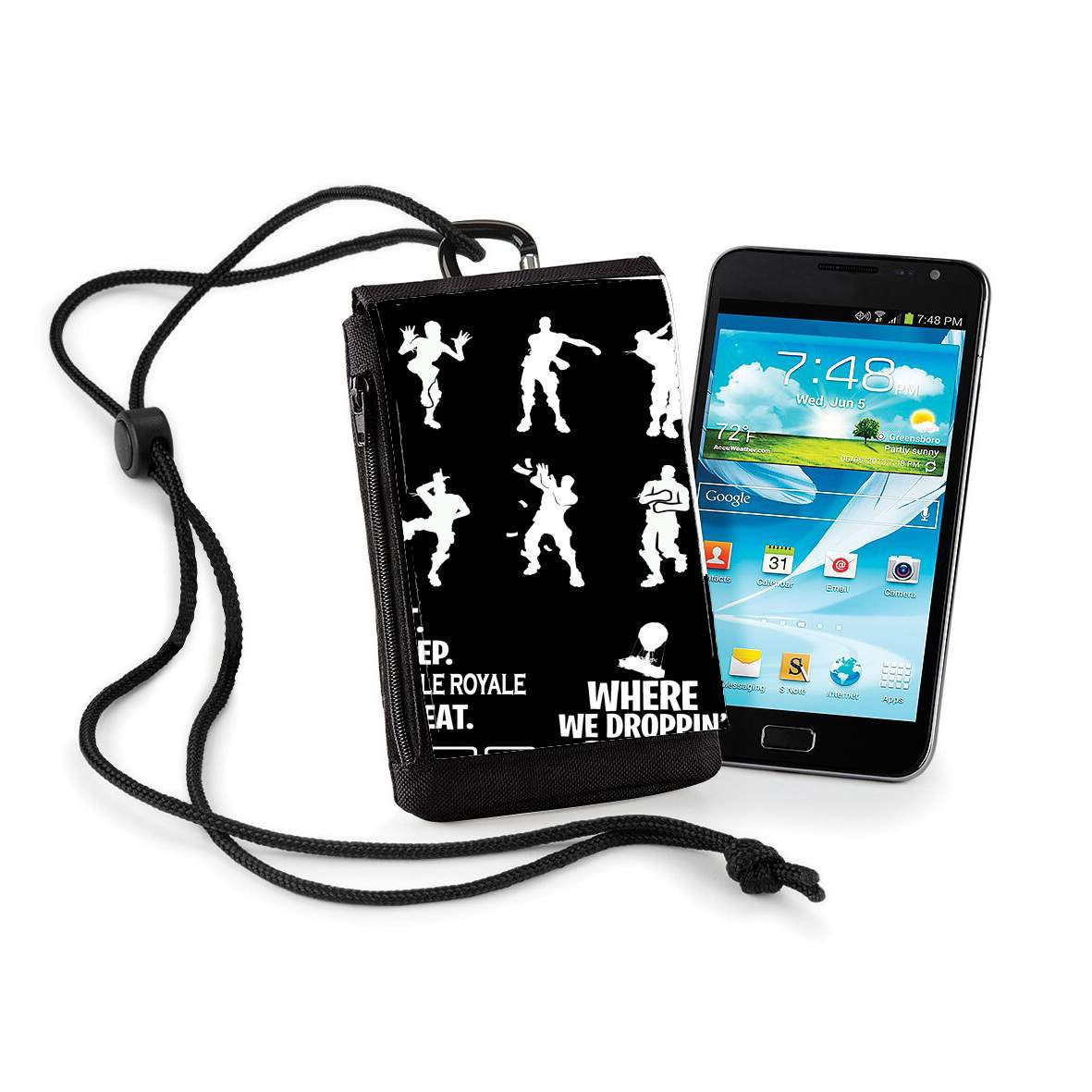 Pochette de téléphone - Taille XL pour Battle Royal FN Eat Sleap Repeat Dance