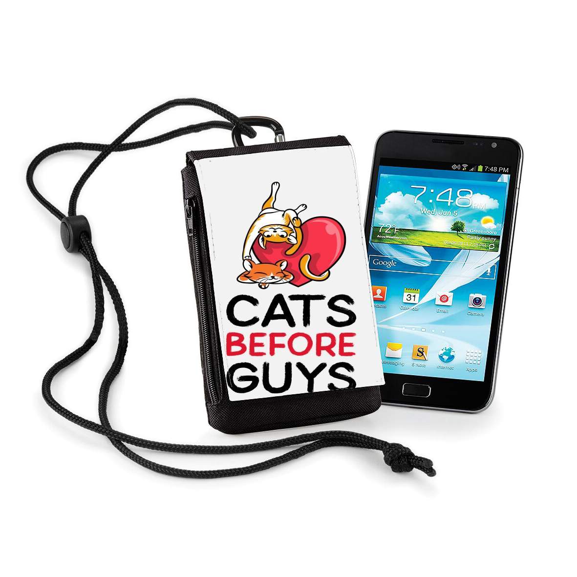 Pochette de téléphone - Taille XL pour Cats before guy