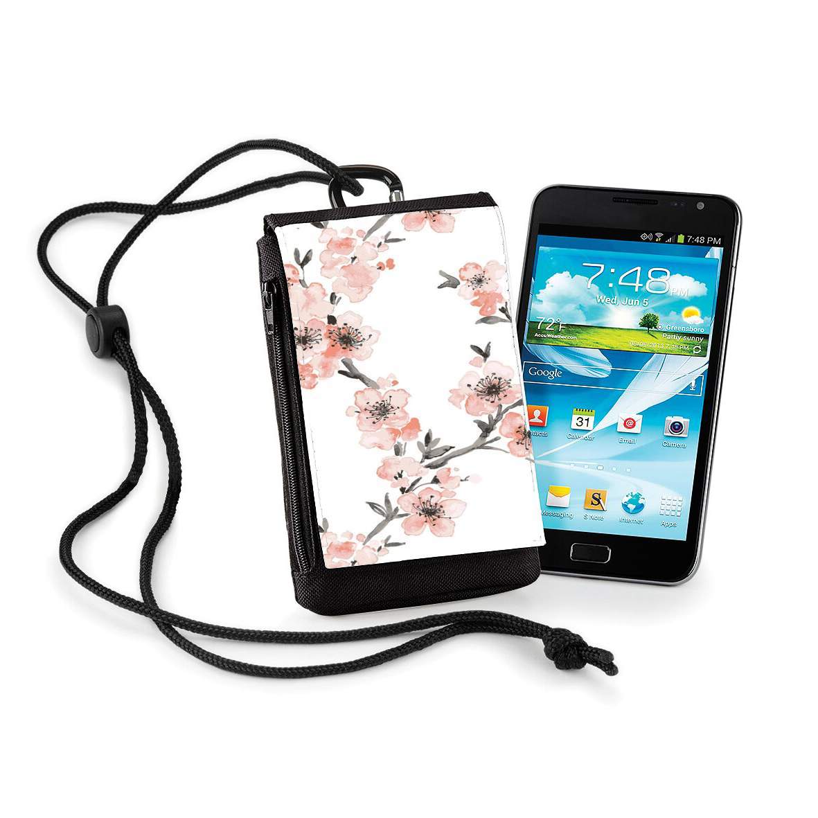 Pochette de téléphone - Taille XL pour Cherry Blossom Aquarel Flower