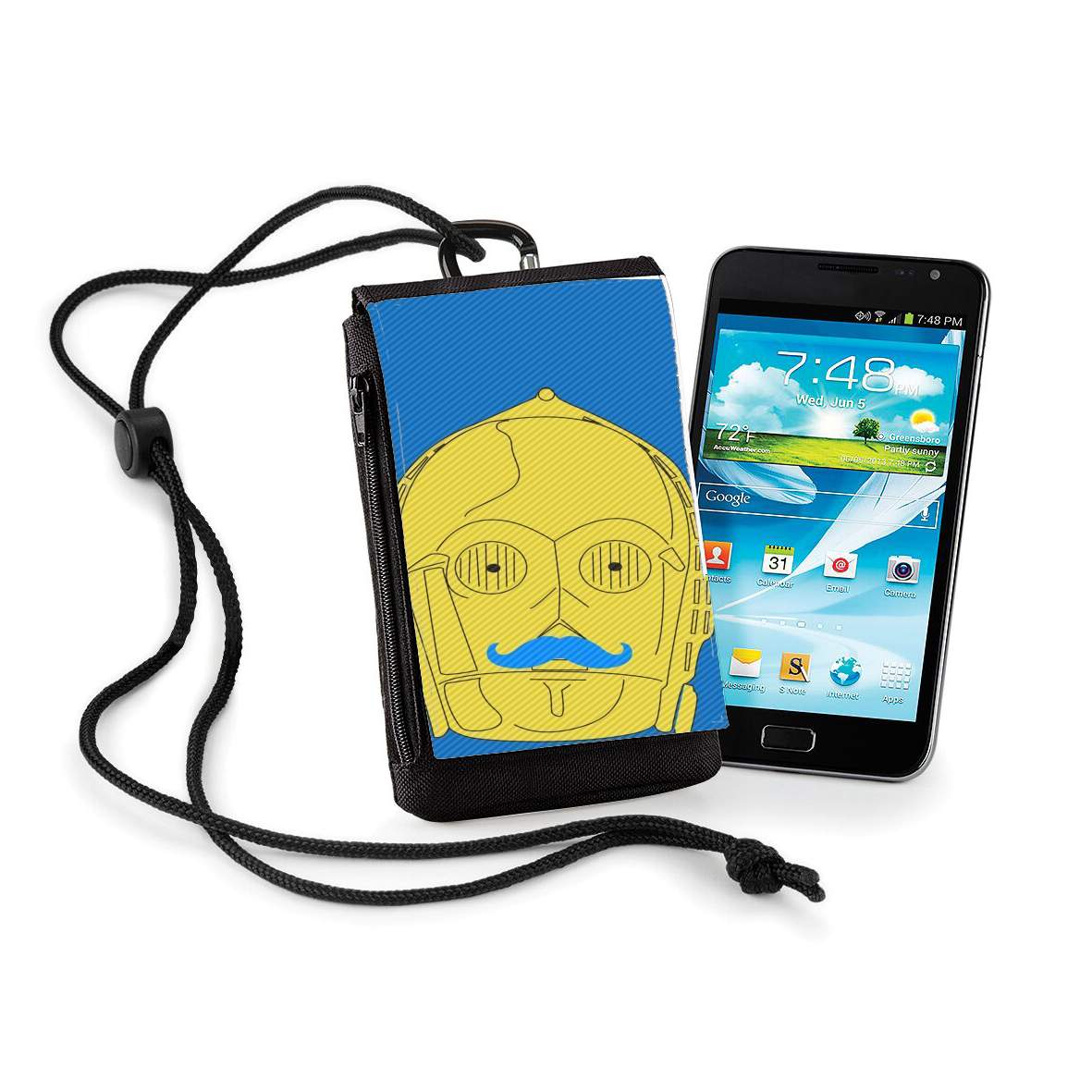 Pochette de téléphone - Taille XL pour Droid Moustache