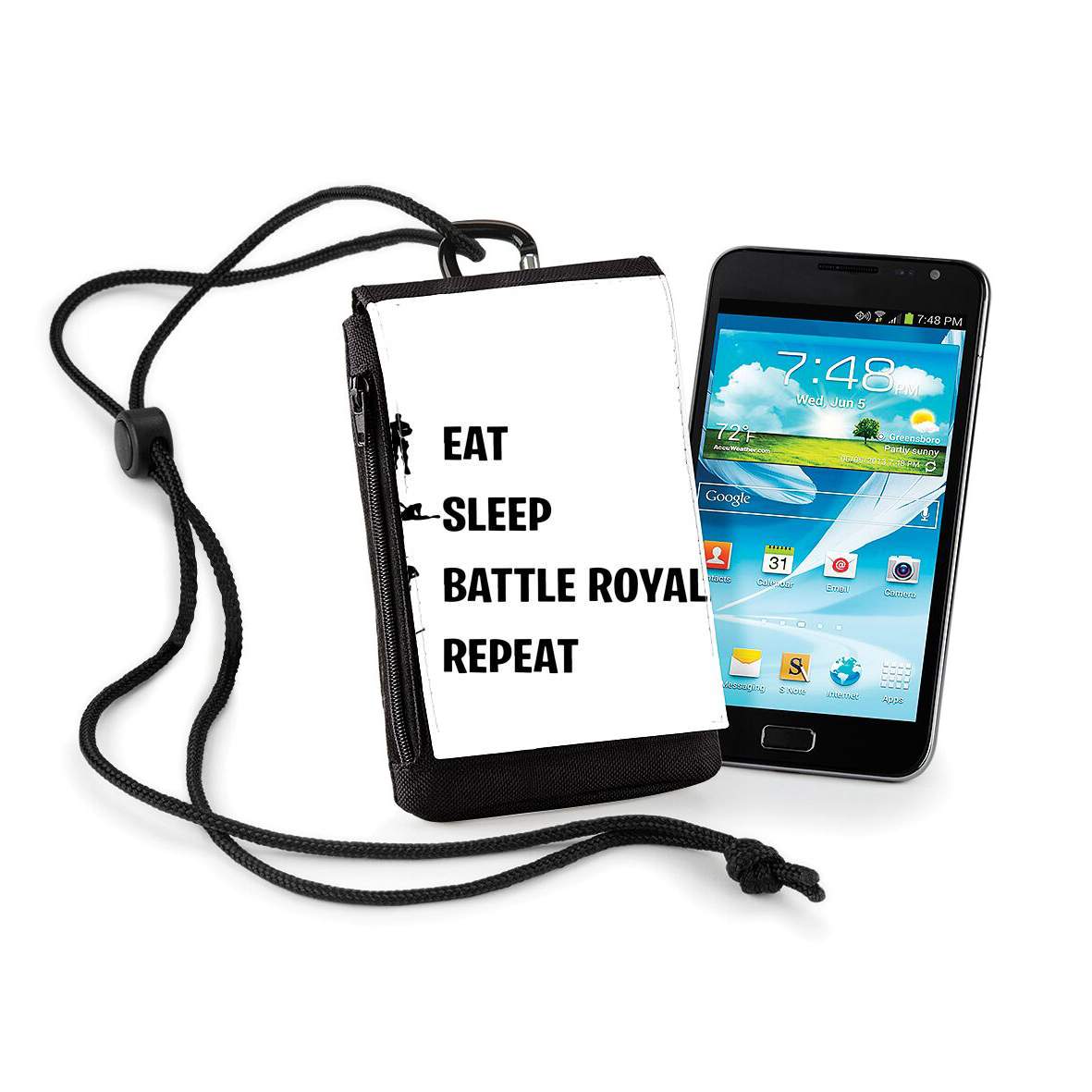 Pochette de téléphone - Taille XL pour Eat Sleep Battle Royale Repeat