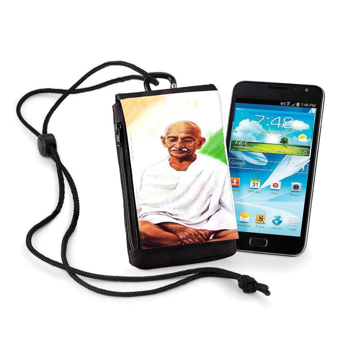 Pochette de téléphone - Taille XL pour Gandhi India