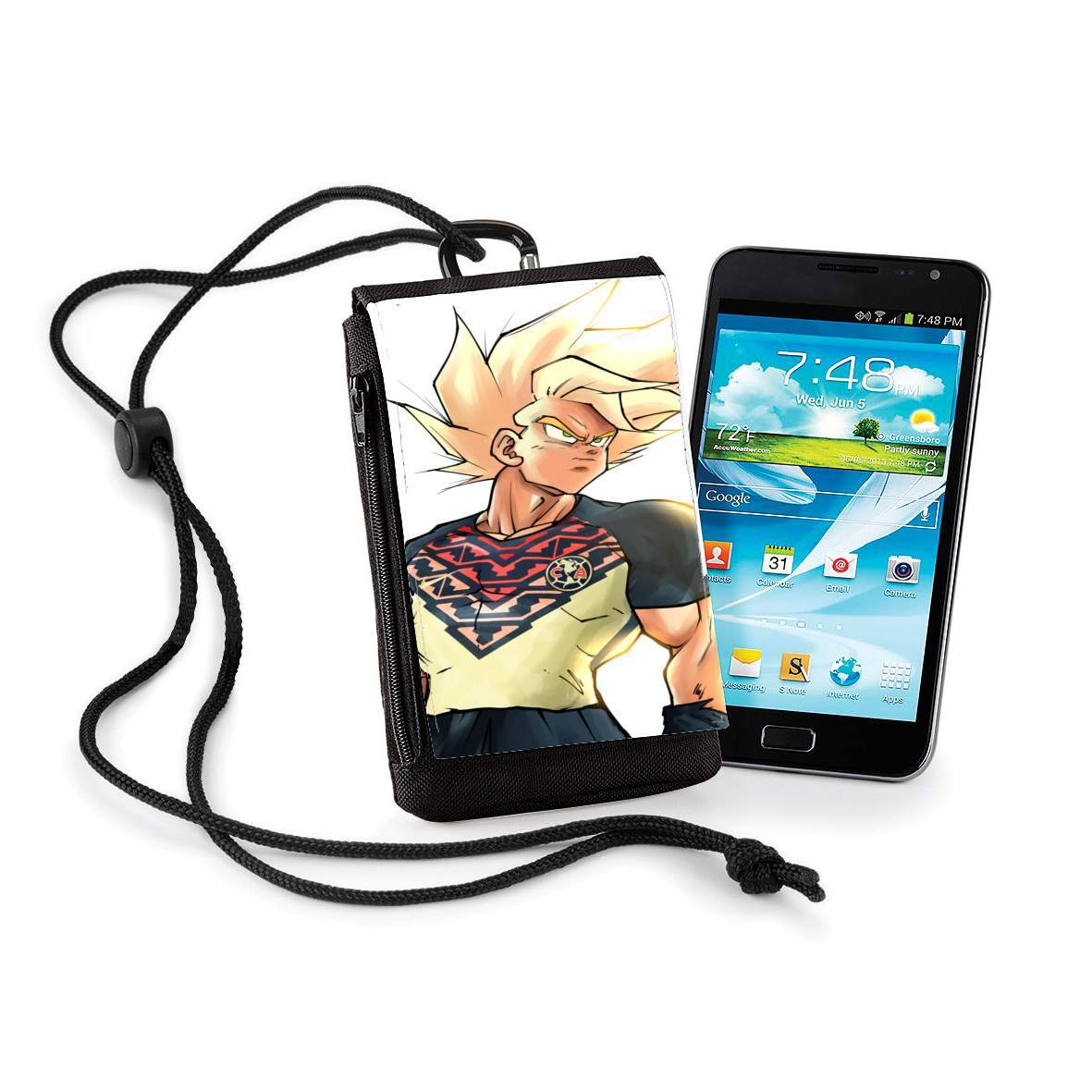 Pochette de téléphone - Taille XL pour Goku saiyan America