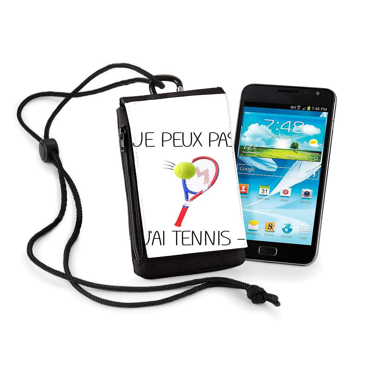 Pochette de téléphone - Taille XL pour Je peux pas j'ai tennis