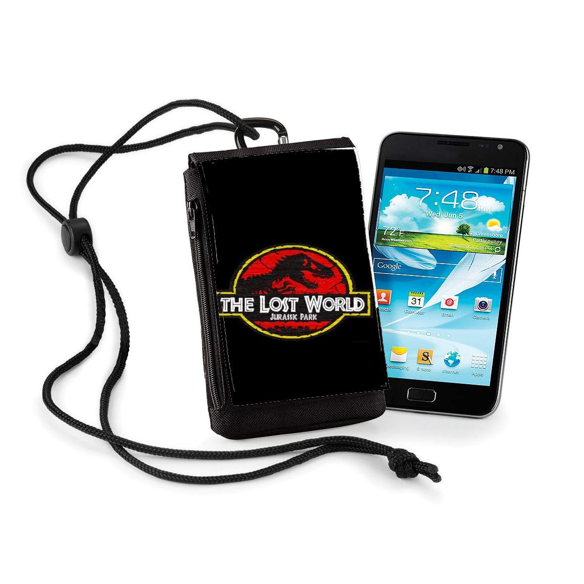 Pochette de téléphone - Taille XL pour Jurassic park Lost World TREX Dinosaure