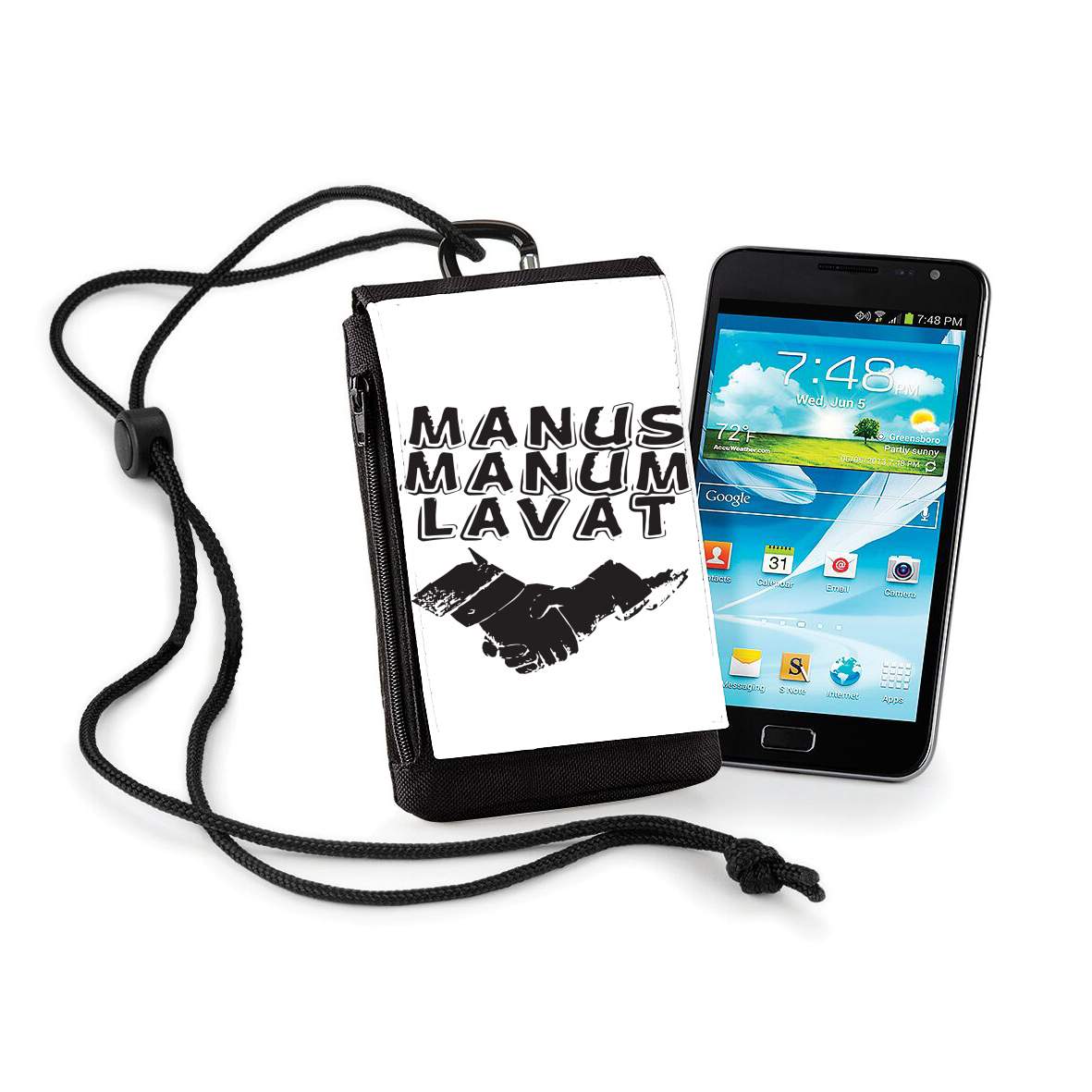 Pochette de téléphone - Taille XL pour Manus manum lavat