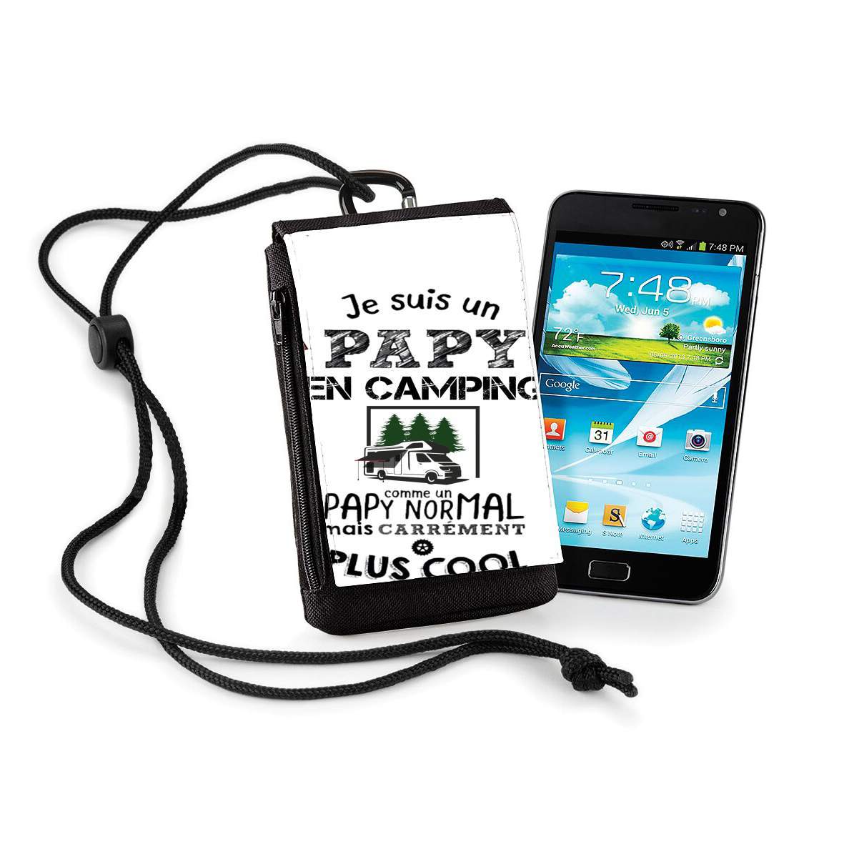 Pochette de téléphone - Taille XL pour Papy en camping car