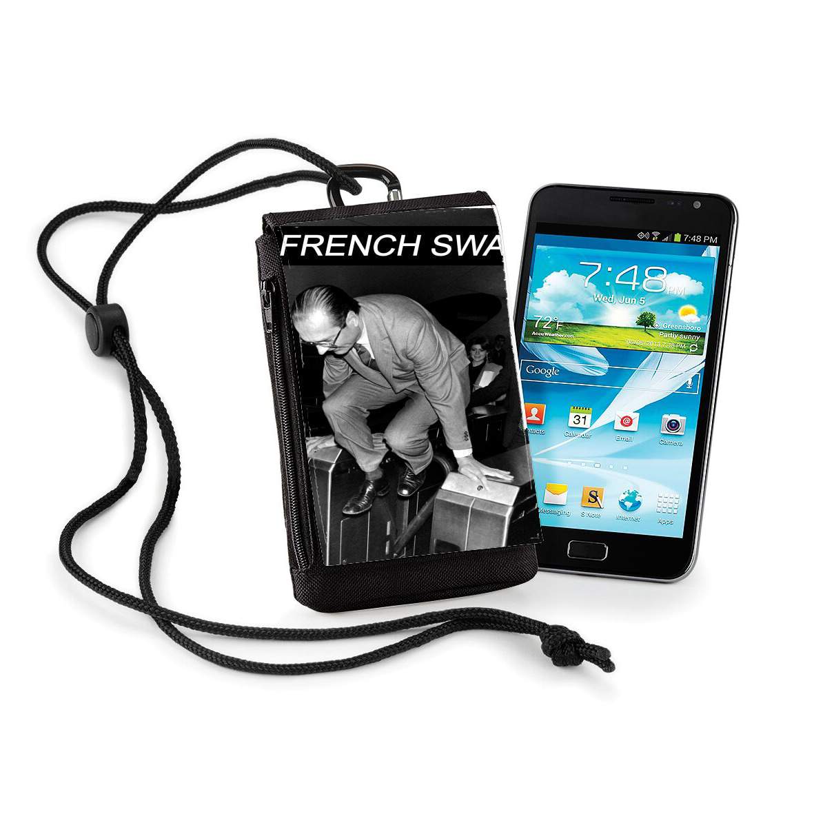 Pochette de téléphone - Taille XL pour President Chirac Metro French Swag