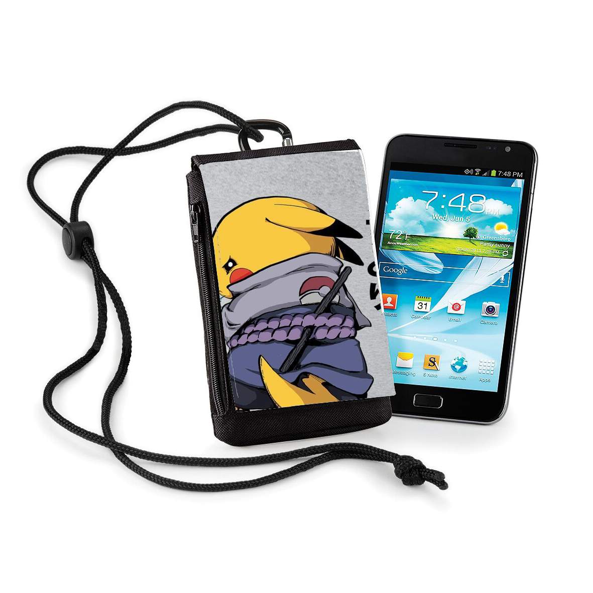 Pochette de téléphone - Taille XL pour Sasuke x Pikachu