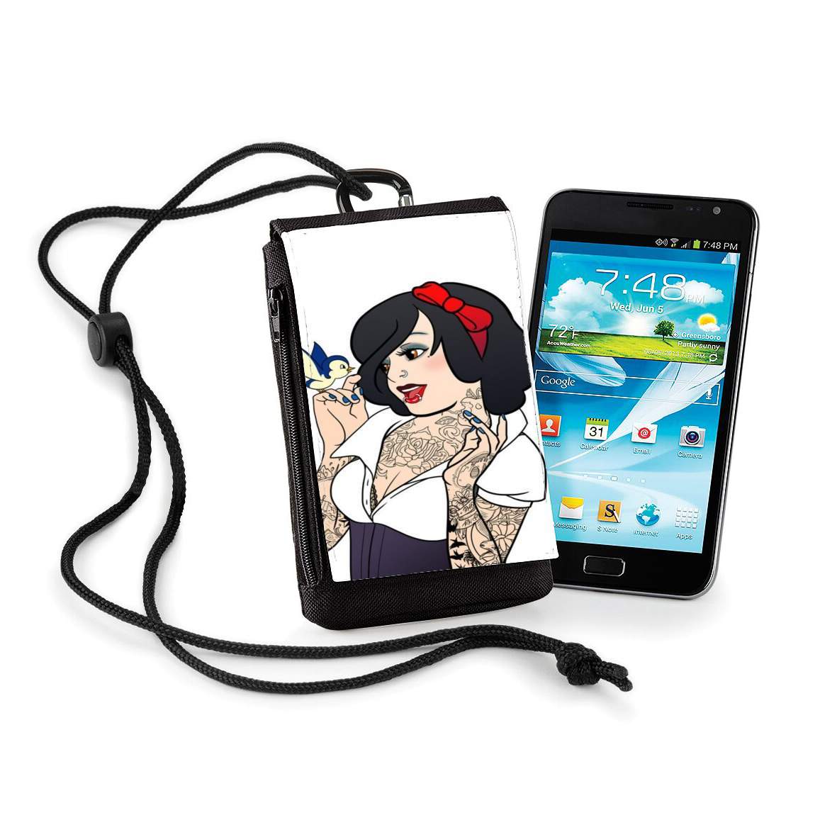 Pochette de téléphone - Taille XL pour Snow White Tattoo Bird