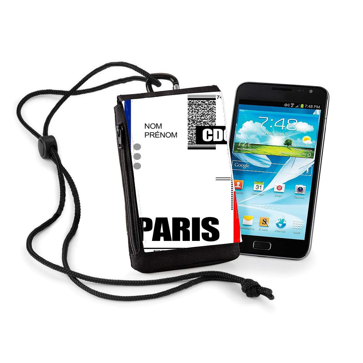 Pochette de téléphone - Taille XL pour Voyage Boarding Pass Ticket
