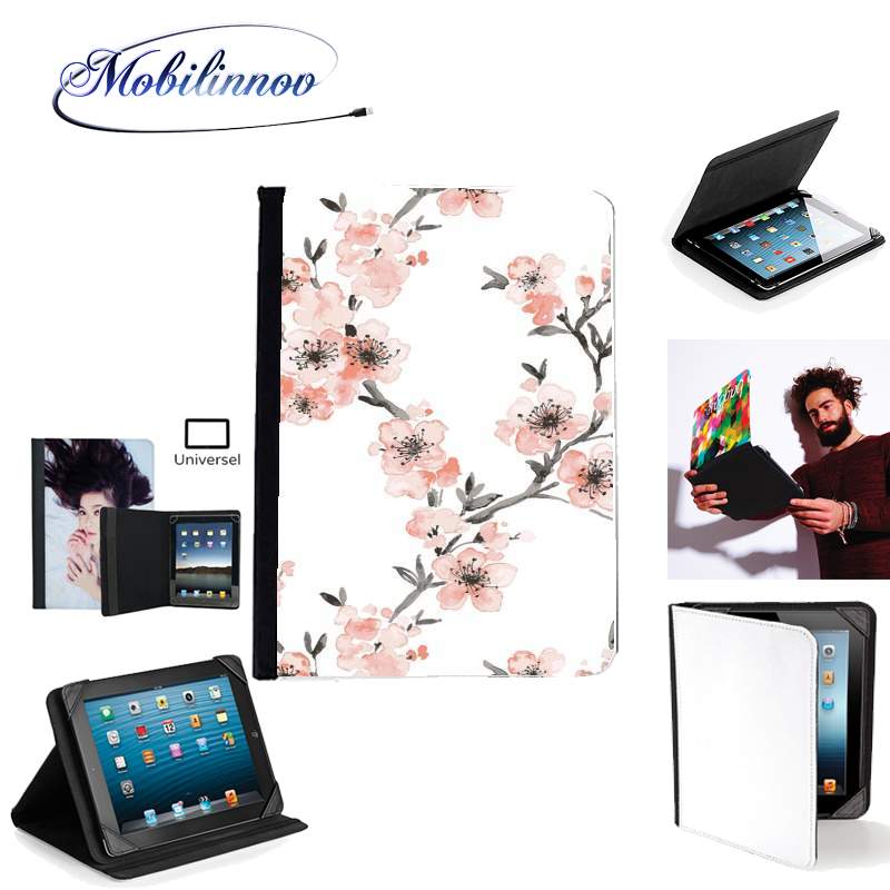 Étui Universel Tablette 7 pouces pour Cherry Blossom Aquarel Flower