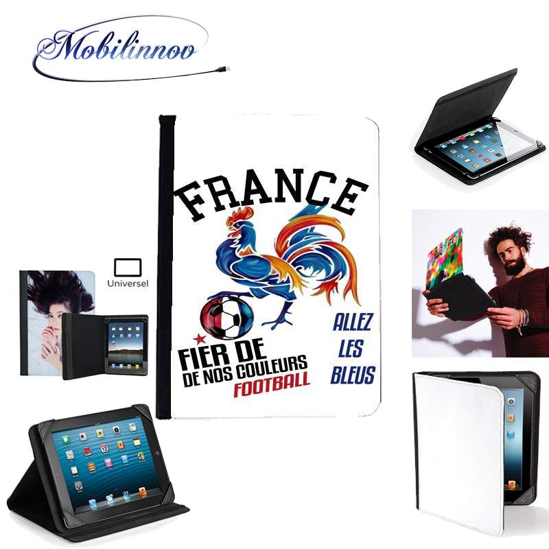 Étui Universel Tablette 7 pouces pour France Football Coq Sportif Fier de nos couleurs Allez les bleus