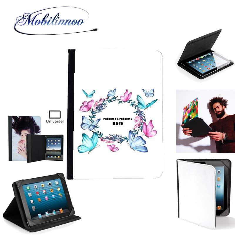 Étui Universel Tablette 7 pouces pour Watercolor Papillon Mariage invitation