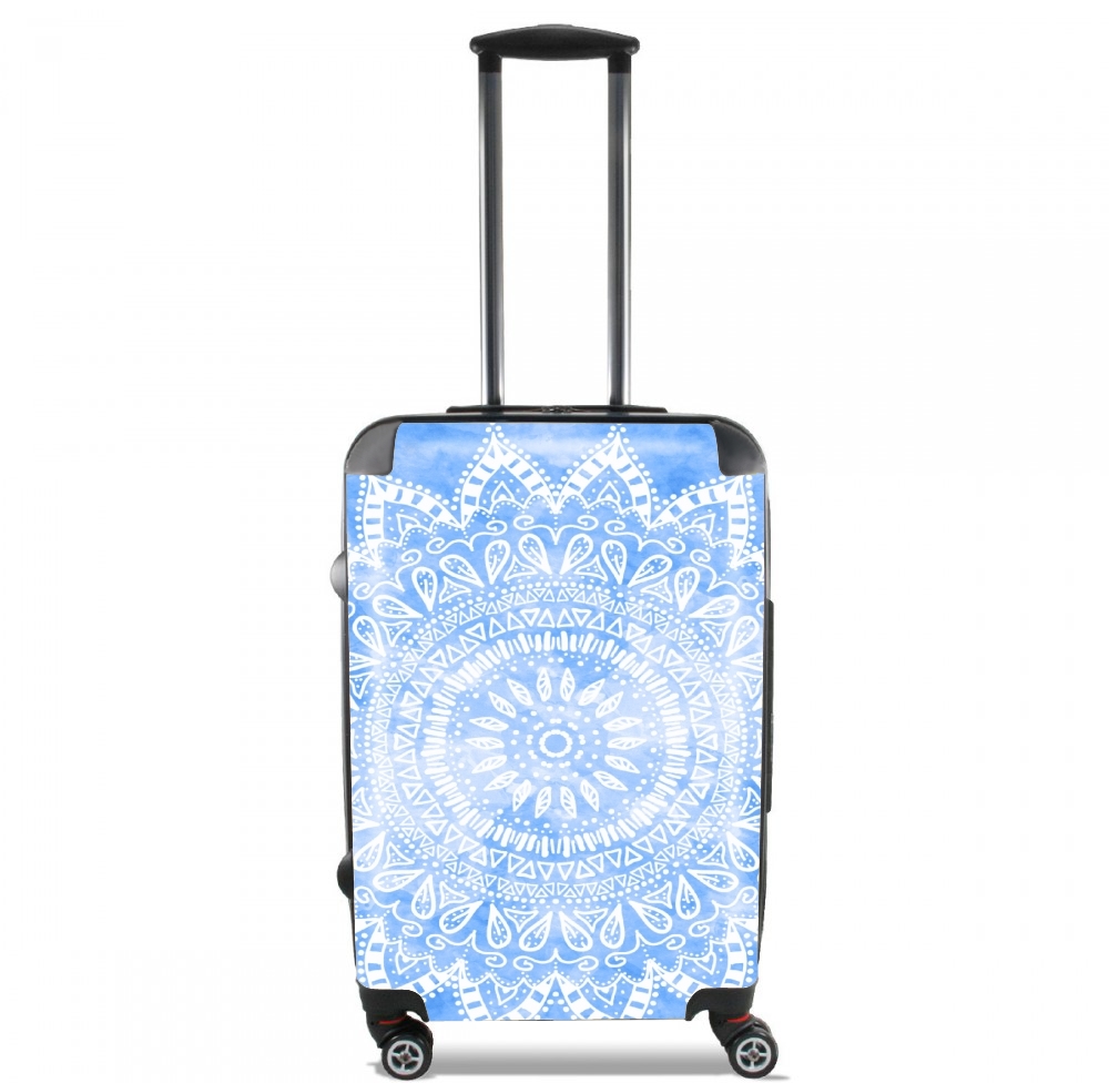 Valise bagage Cabine pour Bohemian Flower Mandala in Blue