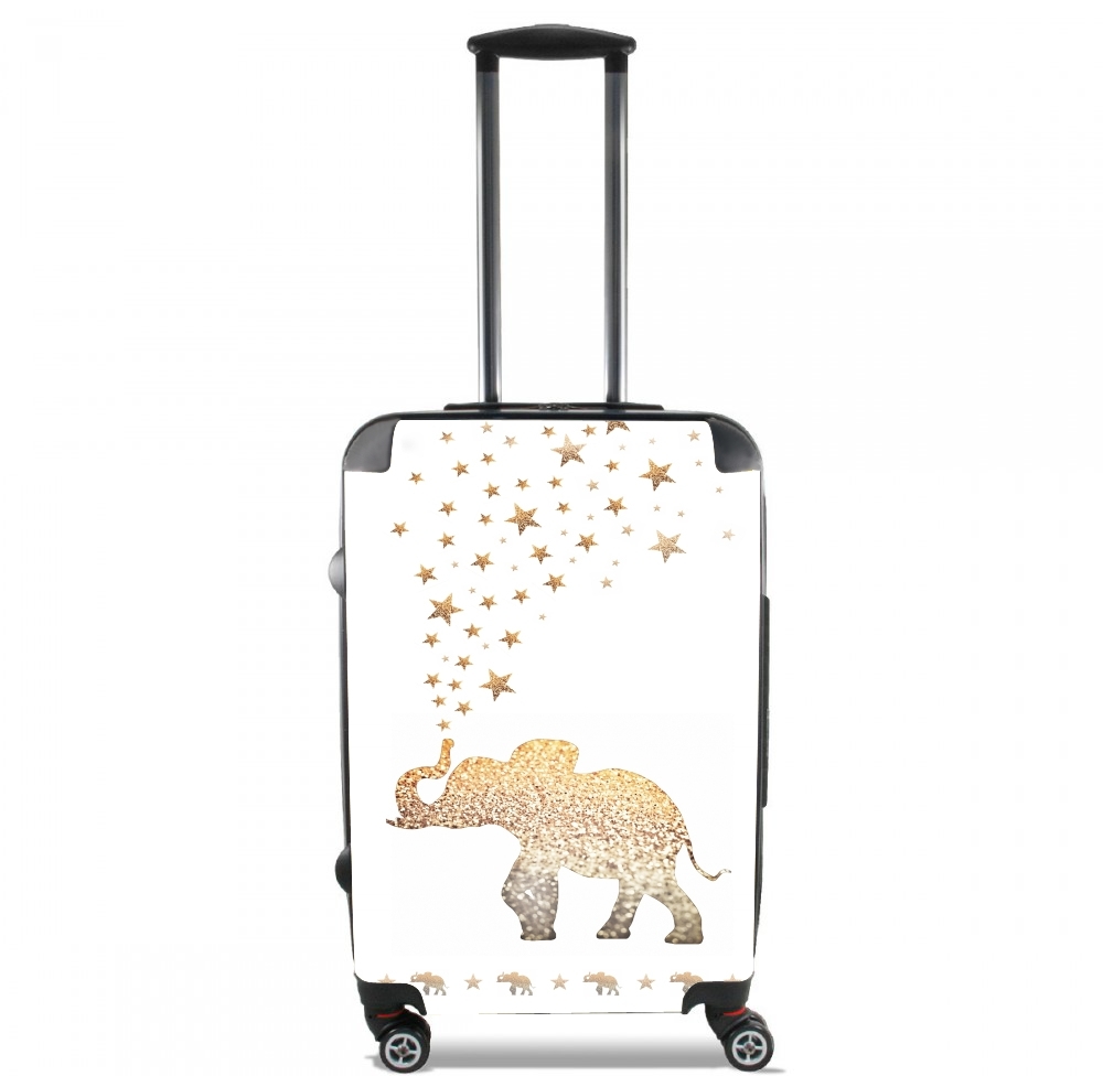 Valise bagage Cabine pour Gatsby Gold Glitter Elephant