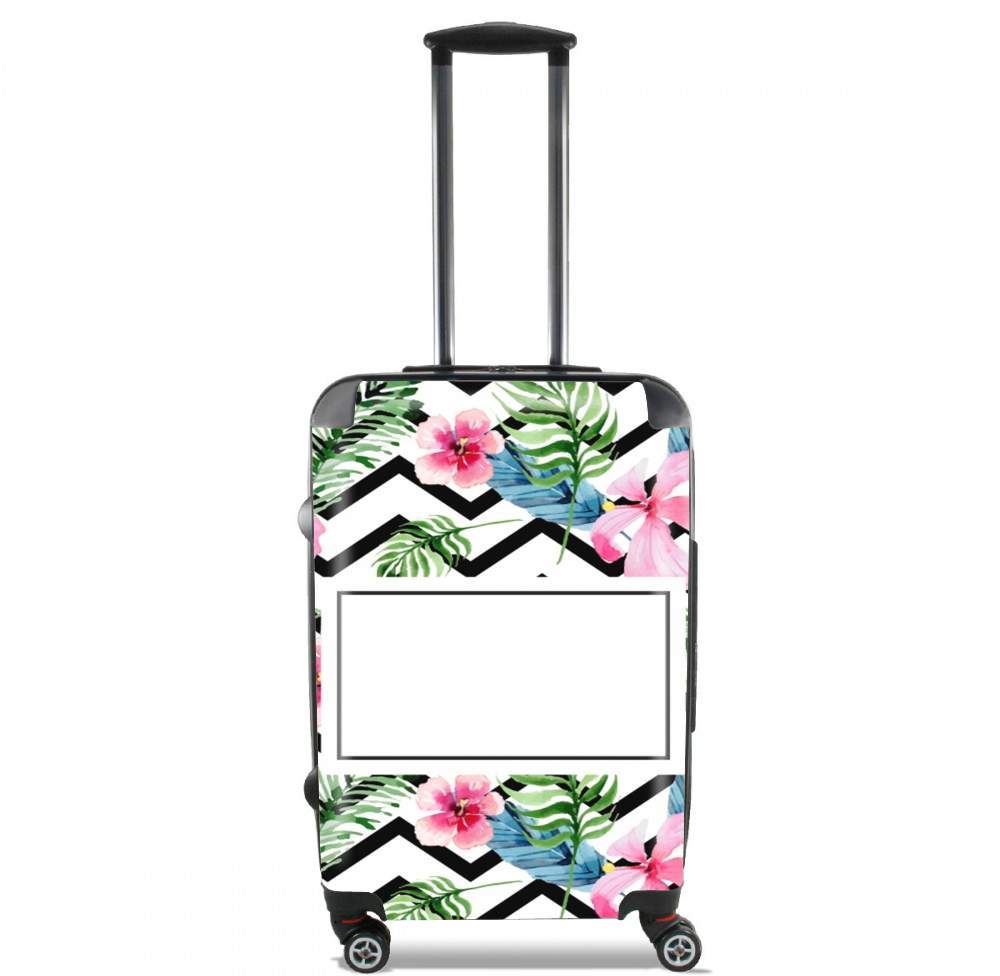 Valise bagage Cabine pour Initial Chevron Flower Name