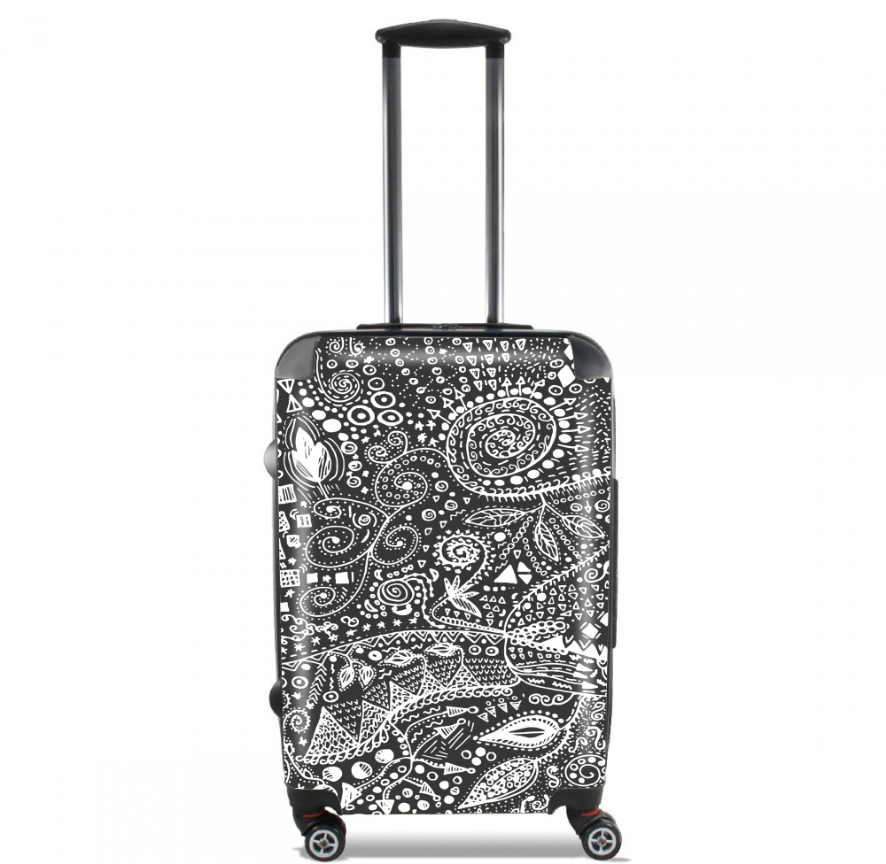 Valise trolley bagage L pour Aztec B&W (Handmade)