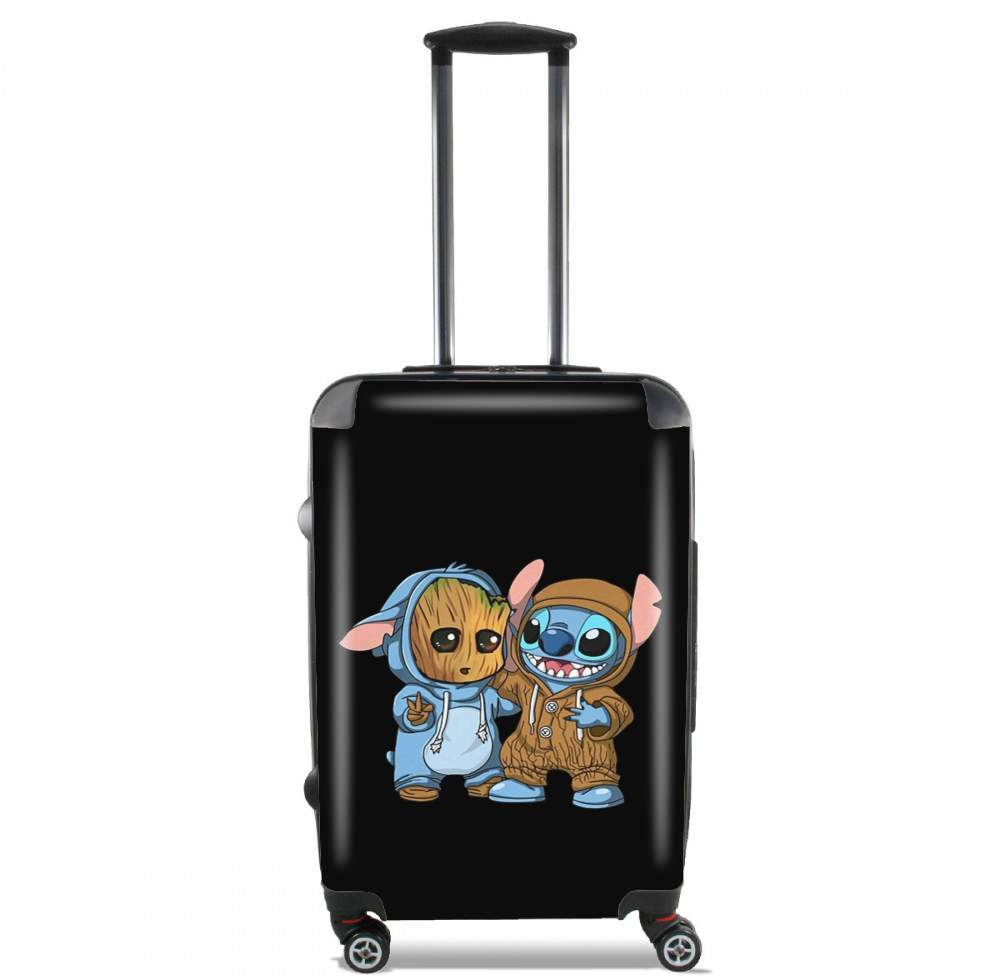 Valise trolley bagage L pour Groot x Stitch
