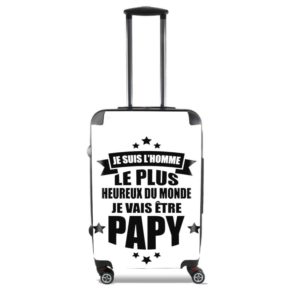 Valise trolley bagage L pour Je vais être Papy - Idée cadeau naissance - Annonce grand père