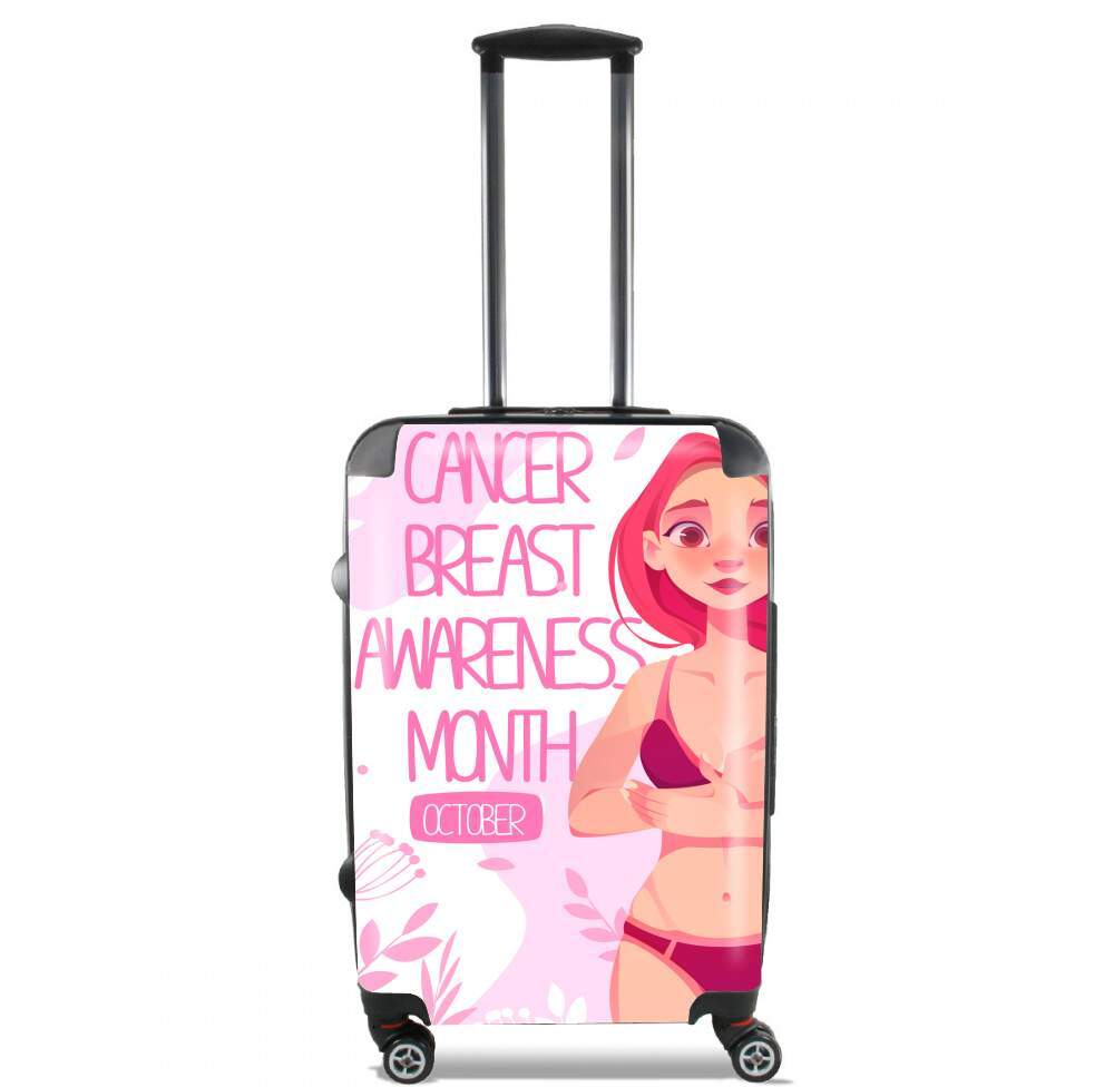 Valise trolley bagage L pour October breast cancer awareness month