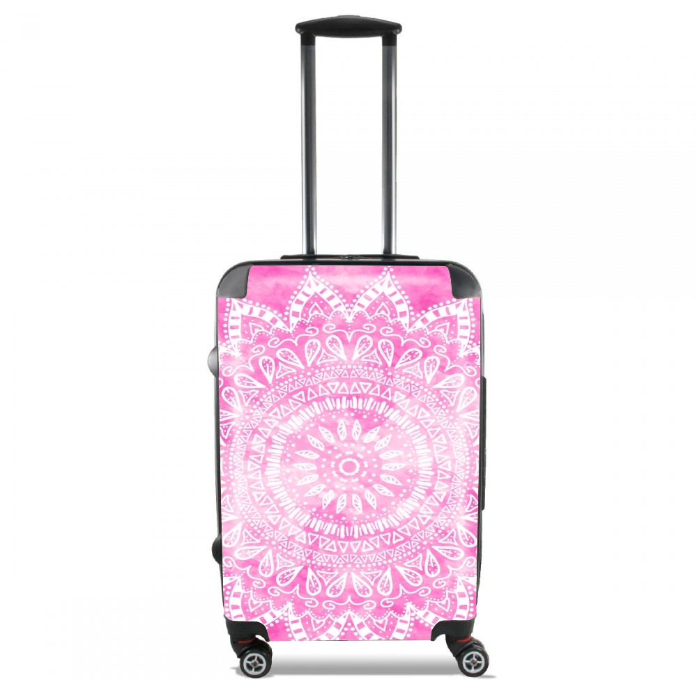 Valise trolley bagage L pour Pink Bohemian Boho Mandala