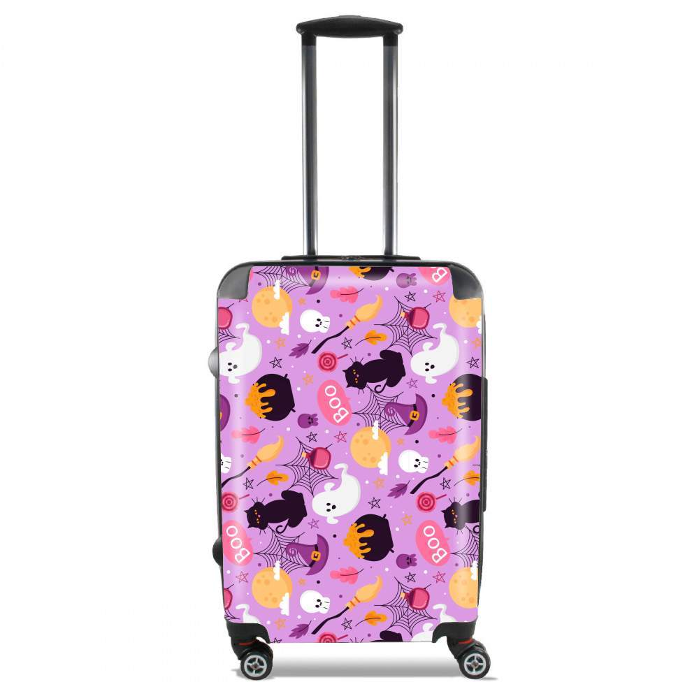Valise trolley bagage L pour Pink Halloween Pattern