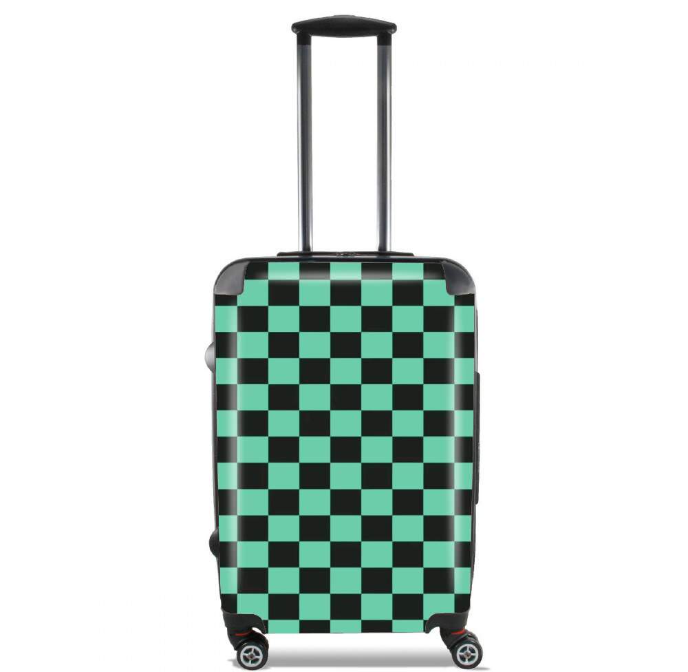 Valise trolley bagage L pour Tanjiro Pattern Green Square