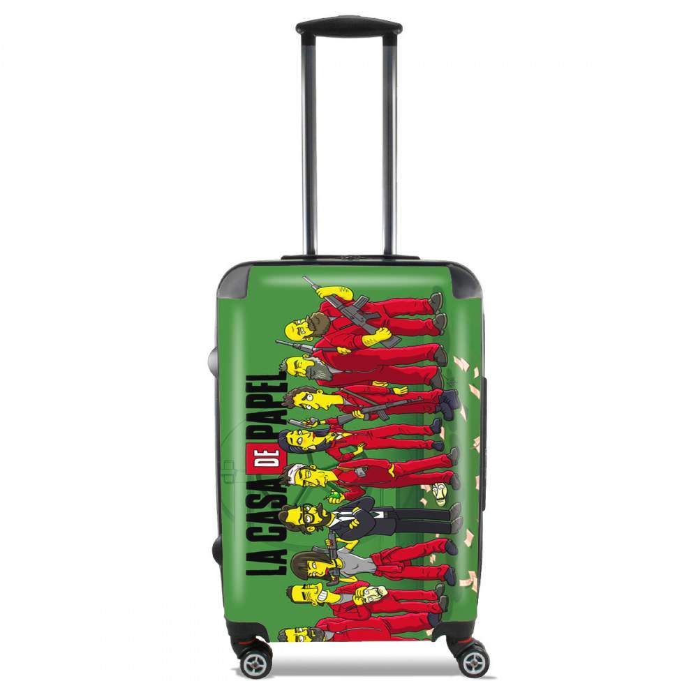 Valise trolley bagage XL pour Casa de papel mashup Simpson