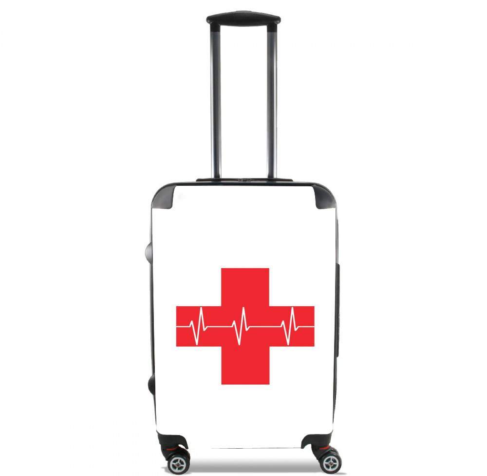 Valise trolley bagage XL pour Croix de secourisme EKG Heartbeat
