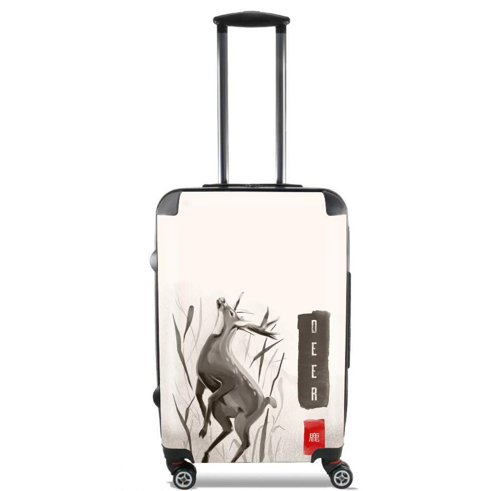 Valise trolley bagage XL pour Deer Japan watercolor art