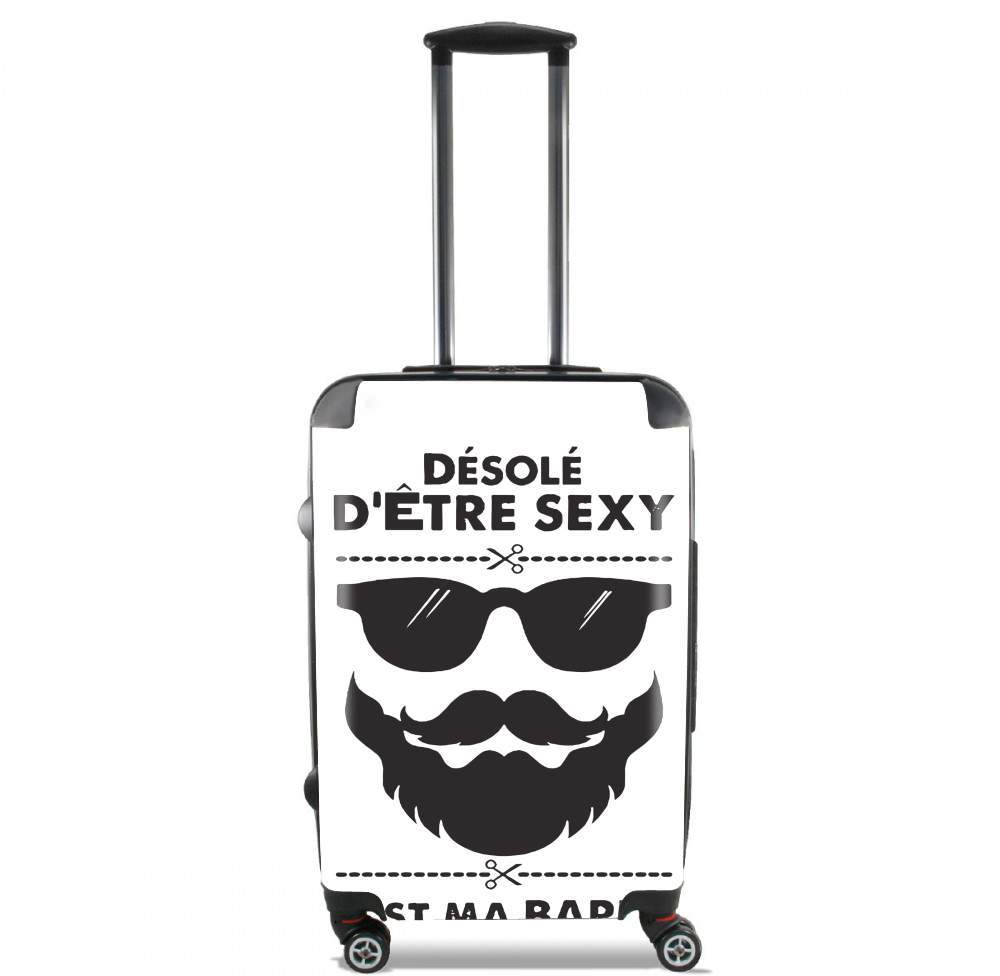 Valise trolley bagage XL pour Désolé d'être sexy c'est ma barbe