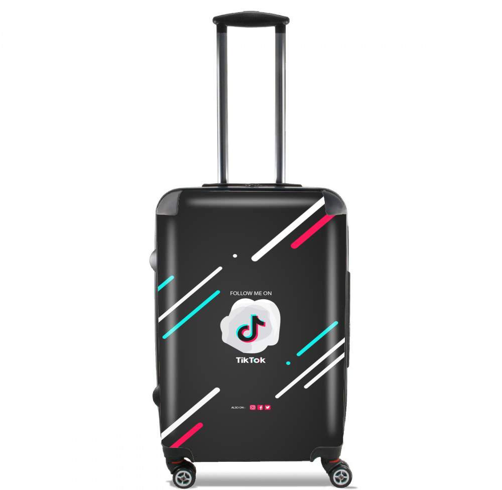 Valise trolley bagage XL pour Follow me on tiktok abstract