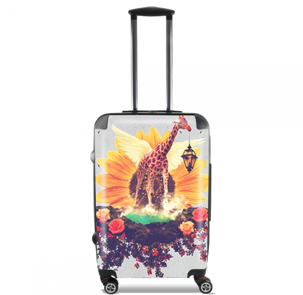 Valise trolley bagage XL pour Girafe en fleurs