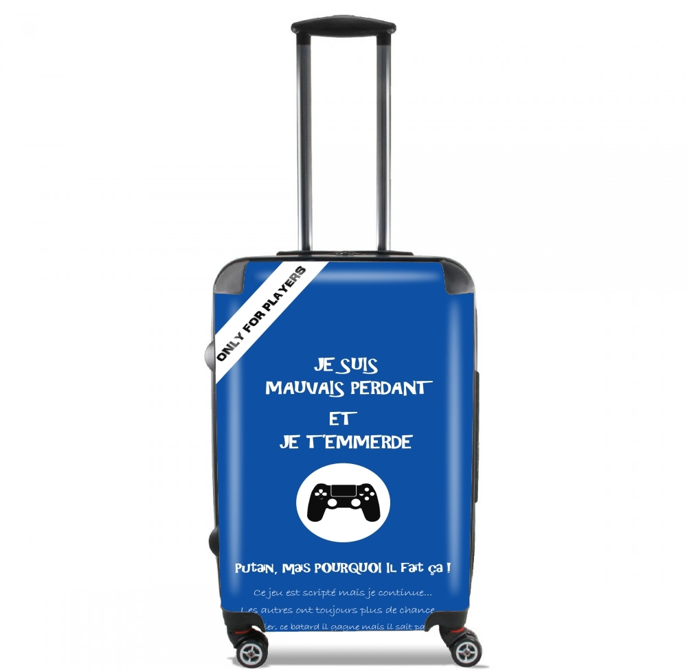 Valise trolley bagage XL pour Mauvais perdant - Bleu Playstation
