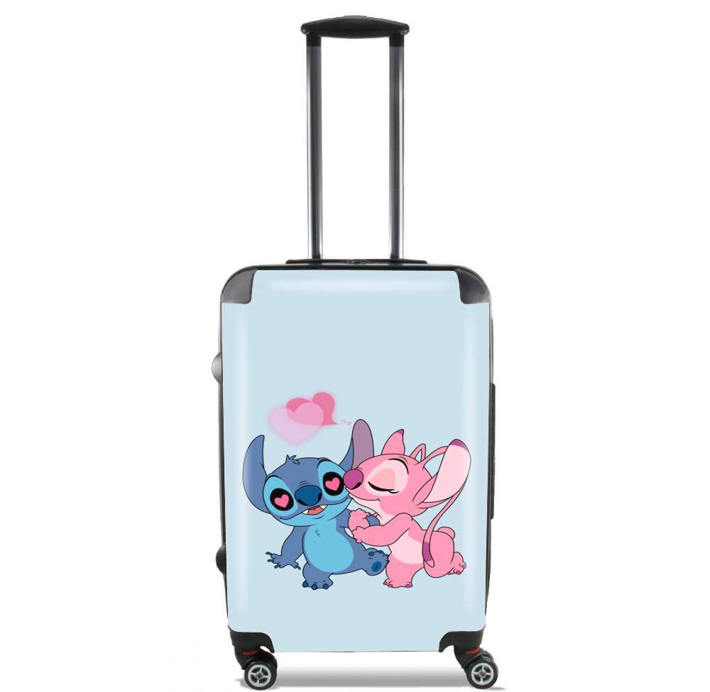 Valise trolley bagage XL pour Stitch Angel Love Heart pink
