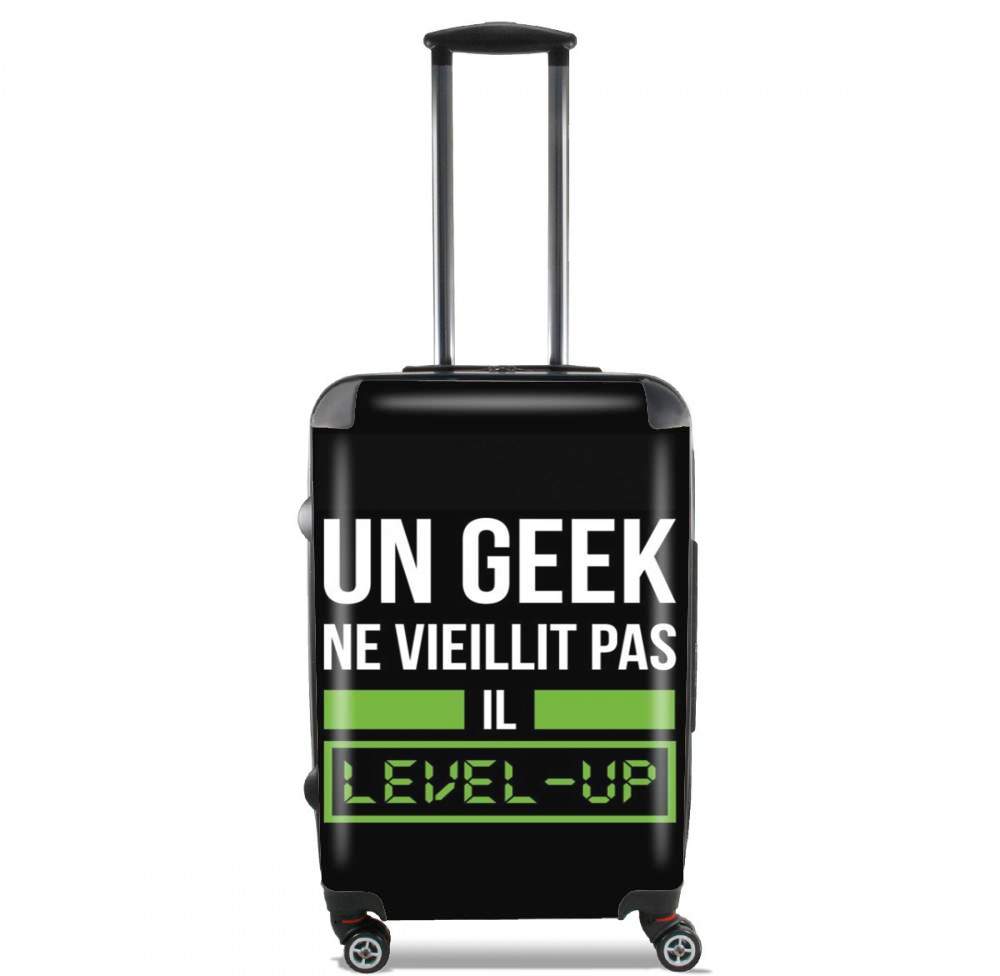 Valise trolley bagage XL pour Un Geek ne vieillit pas il level up